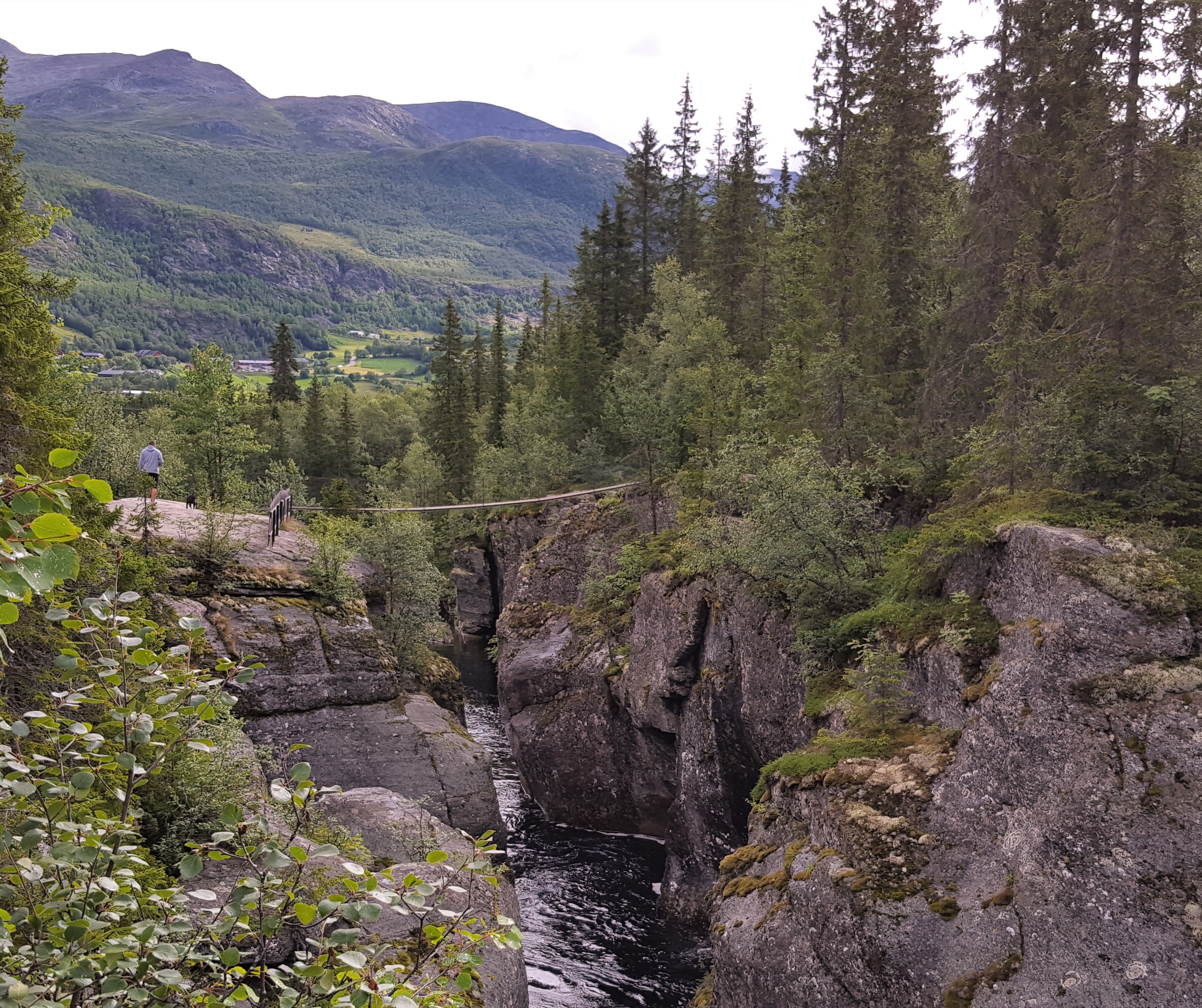 Rjukandefoss ved Hemsedal - bro over juvet