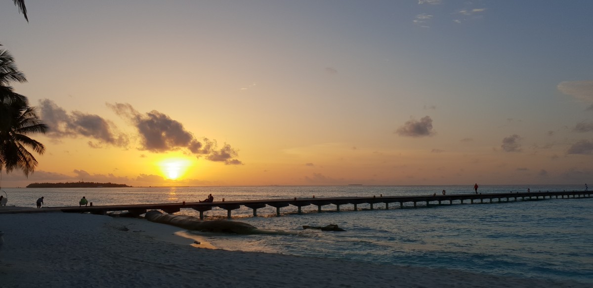 Solnedgang på Maldivene